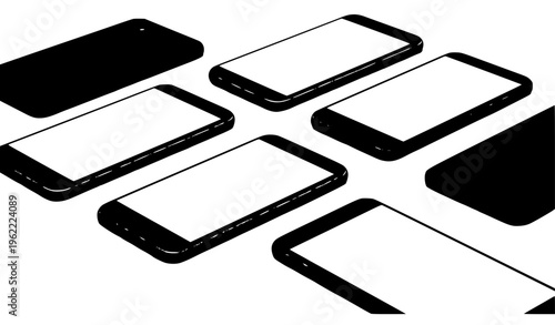 Premium smartphone blank display mockup modern mobile phone advertising template vector isolated on white