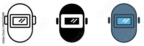 welding helmet safety vector icon