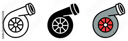 Bild auf Leinwand turbocharger engine vector icon