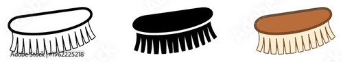 scrubbing brush cleaning vector icon