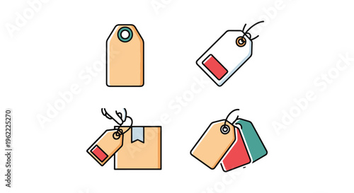Parcel Tag Line art vector creative decorative abstract