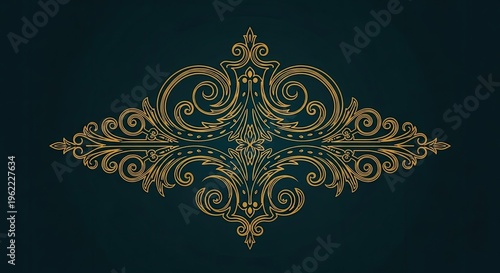 Elegant golden ornamental design on a dark background decorative graphic