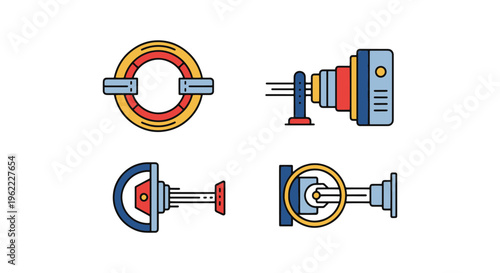 Particle Accelerator Line art modern decorative abstract vector