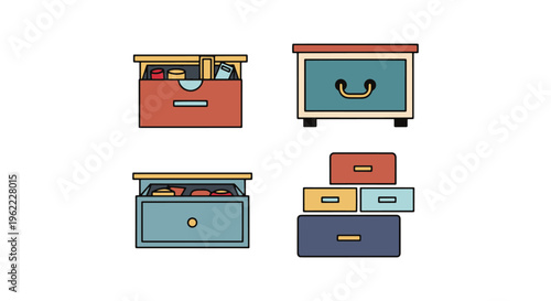 Sample Drawer Line art vector modern minimal shapes