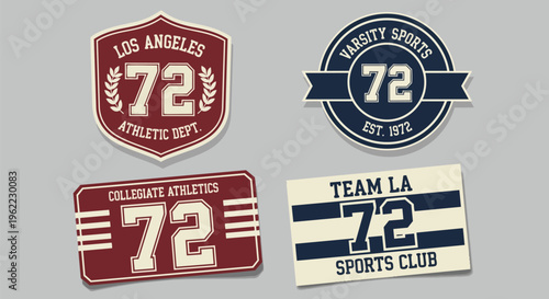 Modern Team Patches with Gradient Background perfect for branding, sports apparel design, and event promotion.