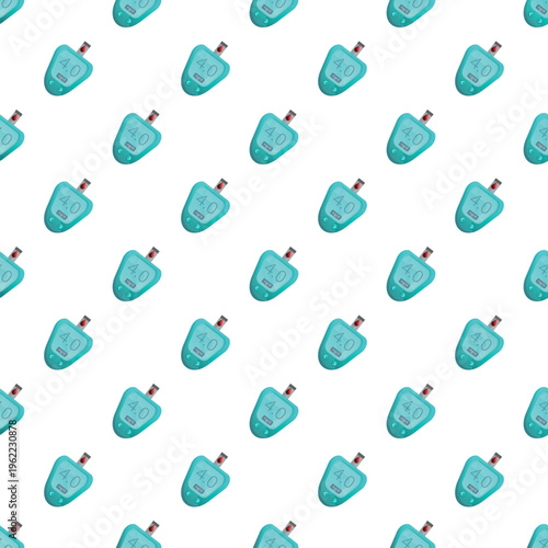 Glucometer devices forming a seamless pattern representing continuous blood sugar monitoring