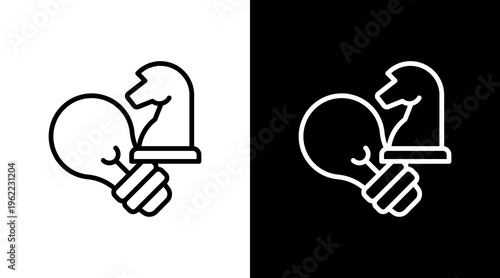 Innovation Strategy White Icon Set Design