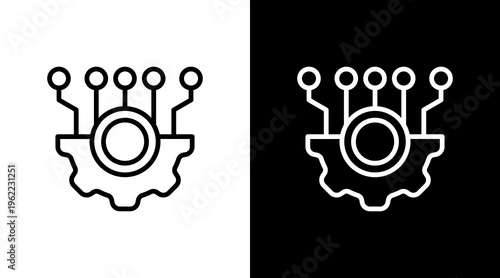 Digital Transformation White Icon Set Design