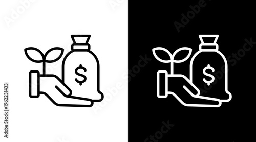 Venture Capital White Icon Set Design