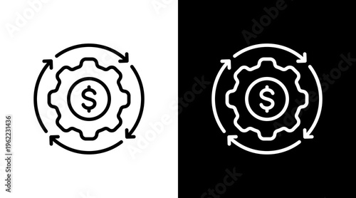 Circular Economy White Icon Set Design
