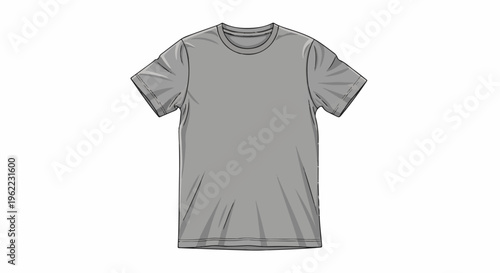 A plain grey t-shirt with short sleeves and a crew neck