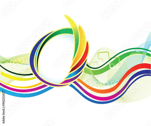 abstract artistic creative colorful rainbow wave background.eps