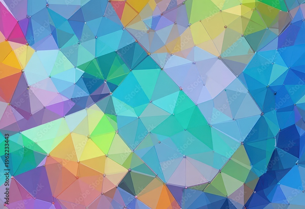 Obraz premium Colorful Geometric Abstract Background with Triangular Shapes in Vibrant Hues and Tones