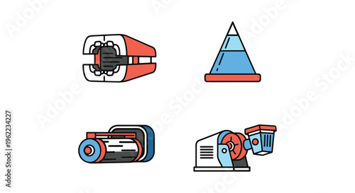 Ore Crusher Line art vector minimal abstract decorative illustration