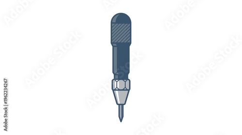 Blue and silver electronic microphone device.