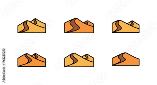 Sand Dunes Line art vector minimal abstract decorative illustration