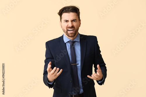 Angry businessman shouting ...