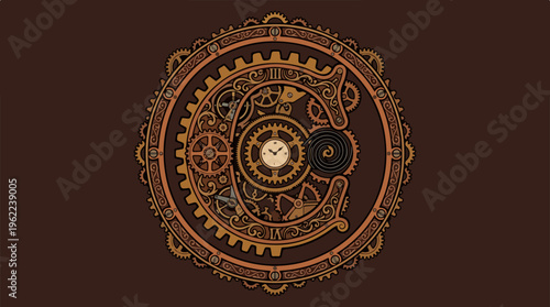 Aztec Calendar Wheel Design.