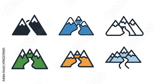 Mountain Pass Line art vector minimal abstract modern illustration
