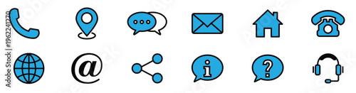 Web Contact and Social Communication Icon Pack