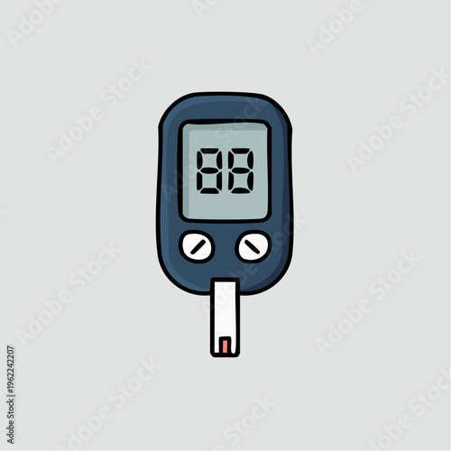 Line icon of glucose test device, modern medical tool 