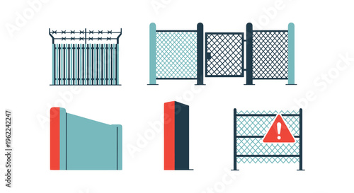 Security Fence Line art vector modern abstract