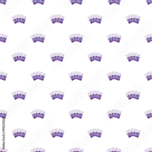 Purple playing cards creating a repeating graphic pattern on a white background