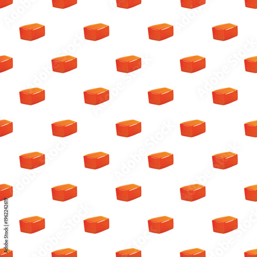 Orange candy caramels forming a repeating sweet dessert background