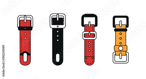 Strap Line art vector set clean illustration