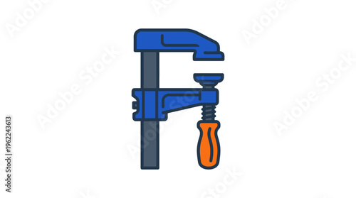 Blue metal screw clamp tool.