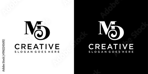 MD or DM initial letter logo design vector template