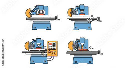 Surface Grinder Line art abstract simple creative illustration