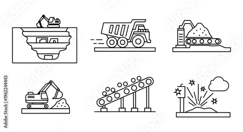Surface Mining Line art vector creative abstract minimal