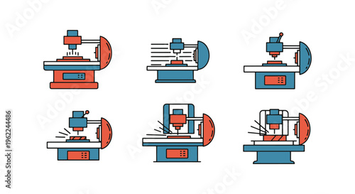 Surface Grinder Line art minimal colorful shapes vector