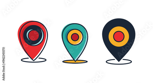 stop locator Line art vector abstract color shapes