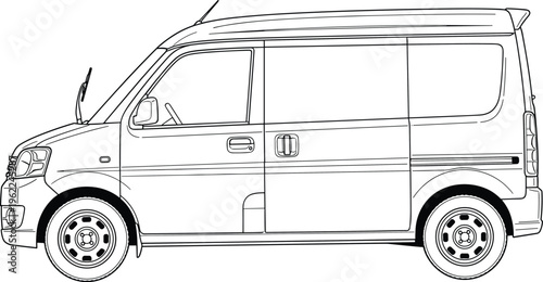 Modern SUV front view outline, crossover vehicle technical sketch, offroad car silhouette, cad drawing flat vector illustration, automotive design template.