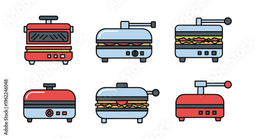 Sandwich Maker Line art vector minimal abstract clean