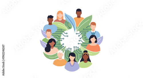 Diverse Global Community Connecting with Green Technology: Collaborative Network of People, Nature, and Digital Innovation