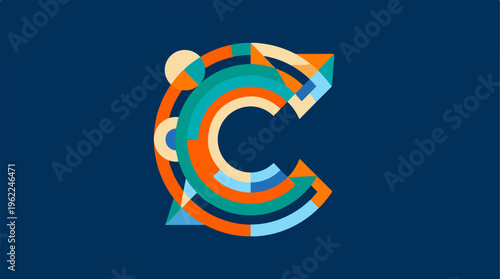 Colorful Arrow Letter Logo.