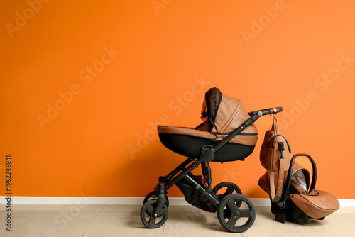 Modern baby stroller and in...