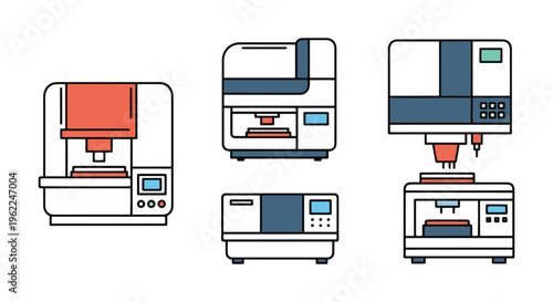 PCR Machine Line art vector clean abstract