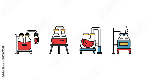 Retort Stand Line art vector creative colorful abstract