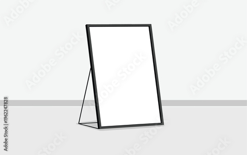 A minimalist vector graphic of a blank sign on an easel