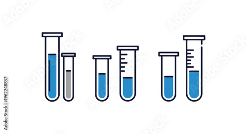 Test Tube Line art vector set modern abstract creative illustration