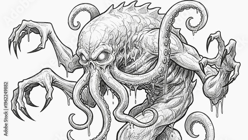 Eldritch Horror Tentacle Monster Sketch