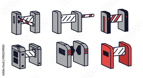 ticket barrier Line art vector clean colorful abstract