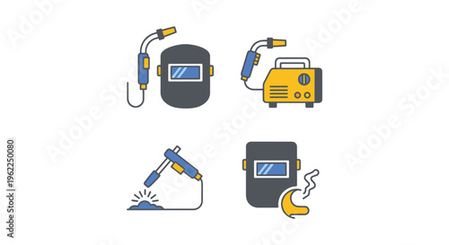 TIG Welder Line art vector modern abstract illustration