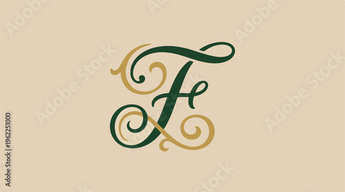 Fancy letter with swirls.