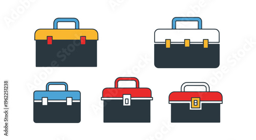 Tool Box Line art vector set minimal modern abstract