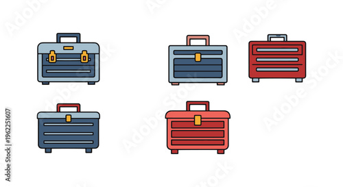 Tool Chest Line art vector abstract color shapes
